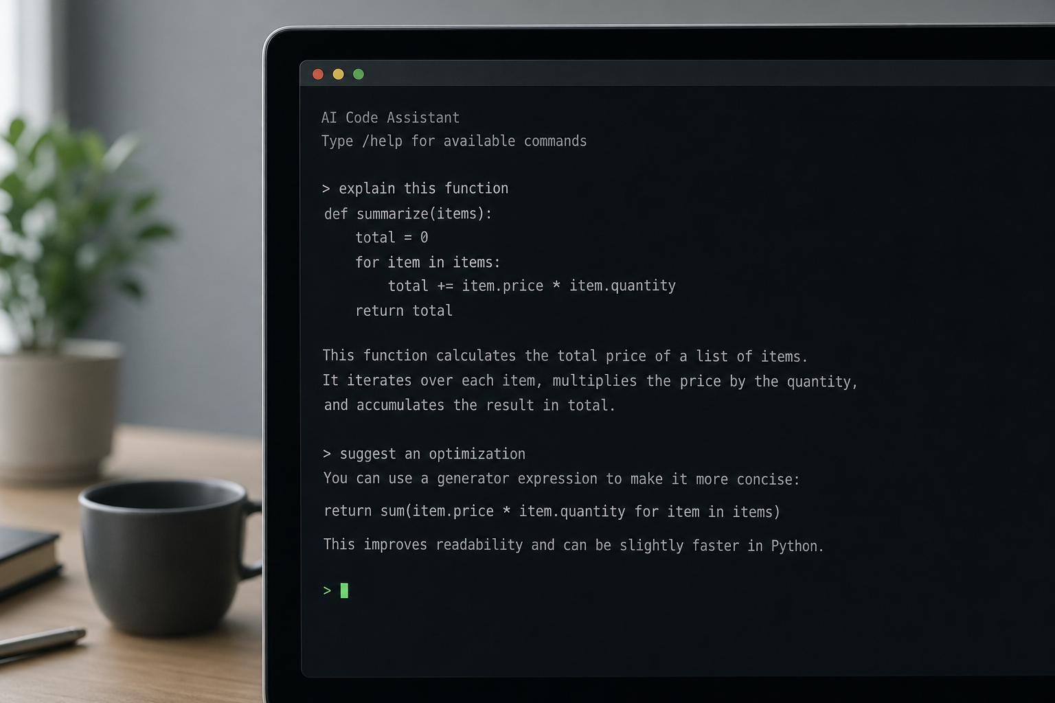ターミナル上で動作するClaude Codeの画面イメージ
