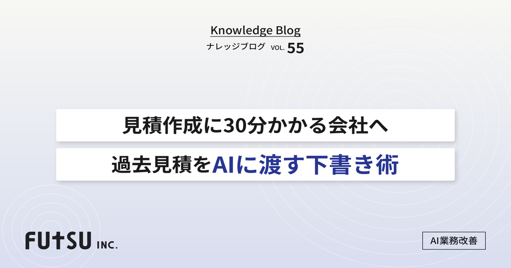 AIが過去見積と単価表から下書きを生成する業務フロー図